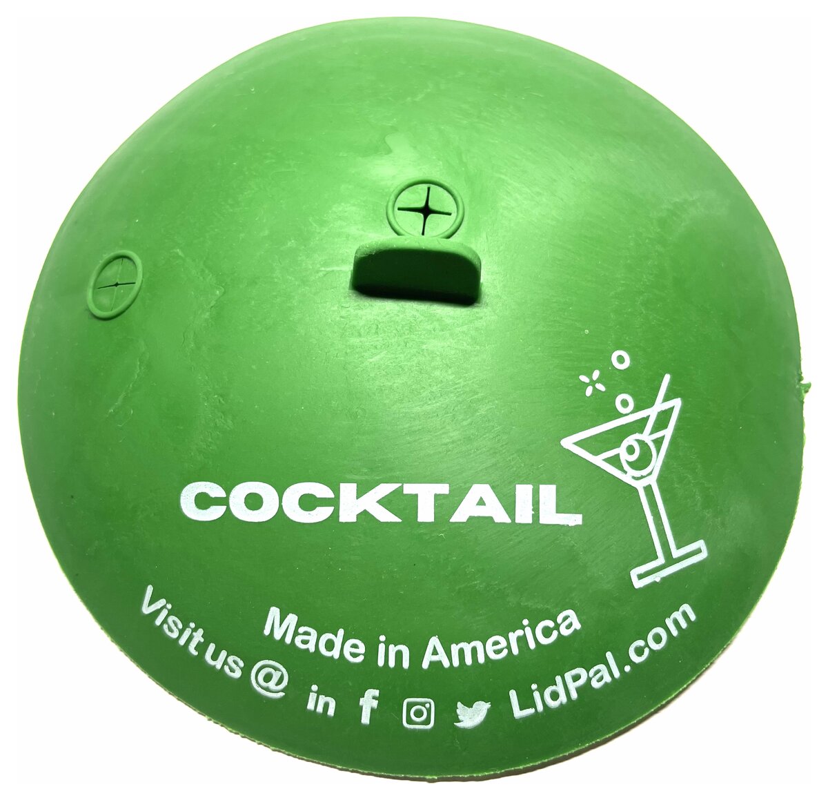 Cocktail LidPal β green silicone lid